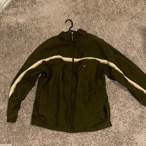 Vtg Y2K Nike Track Jacket Windbreaker Mens XL Olive Green Full Zip Embroidered